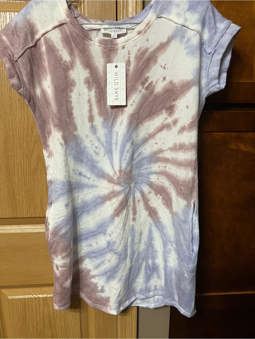 Wild Skye Women's Tie-Dye T-Shirt Dress in Lavender & Mauve